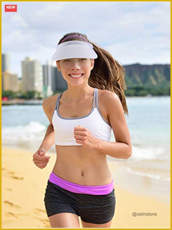 Wide Brim Sun Visor Hat Clip on Visor Sports Tennis Golf UPF 50 main image 4